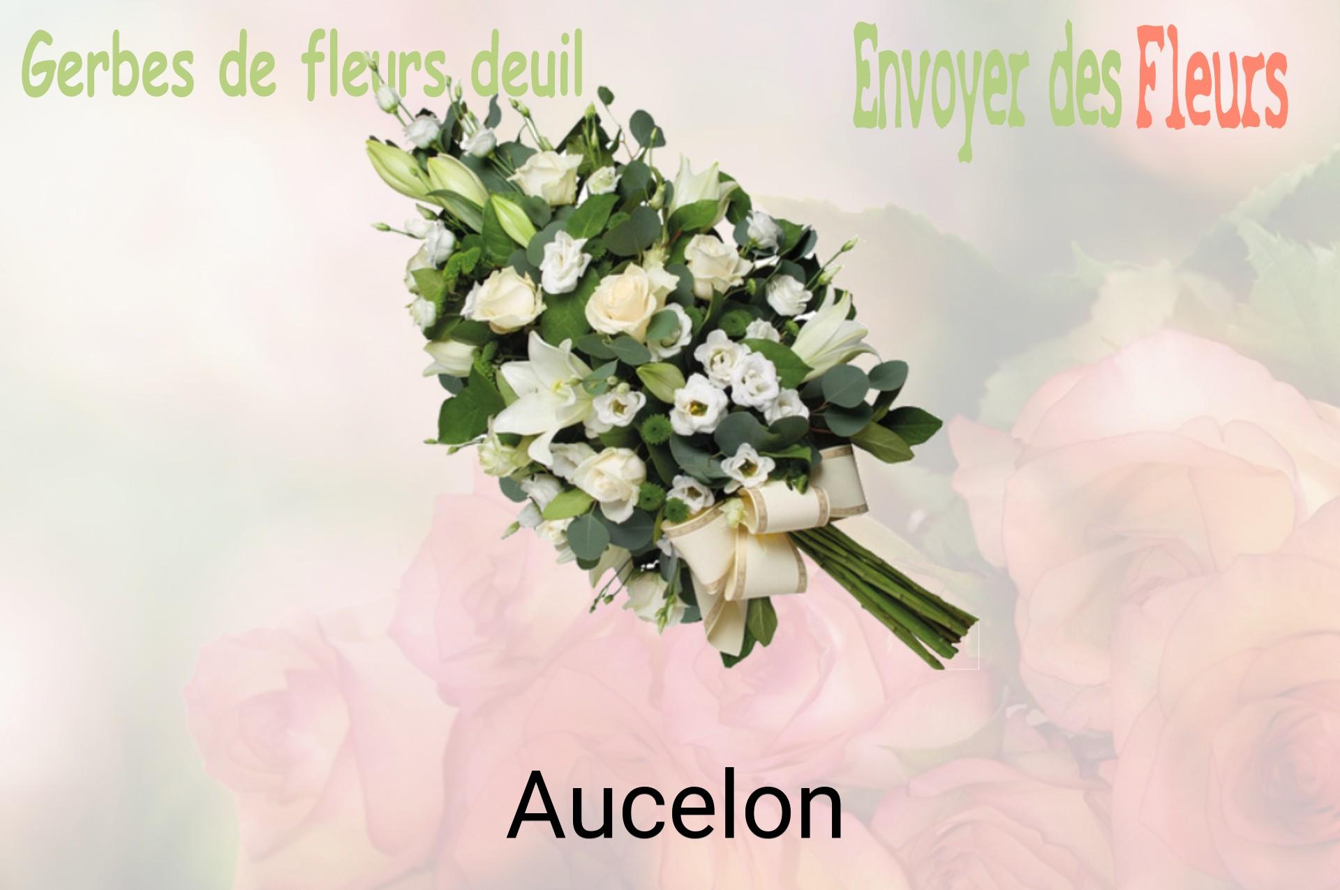 Gerbe de fleurs de deuil livrée à Aucelon
